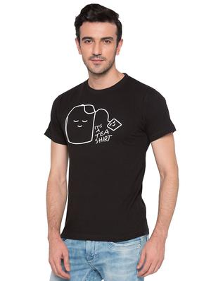 black cotton chest print tshirt - 15735263 - Standard Image - 2