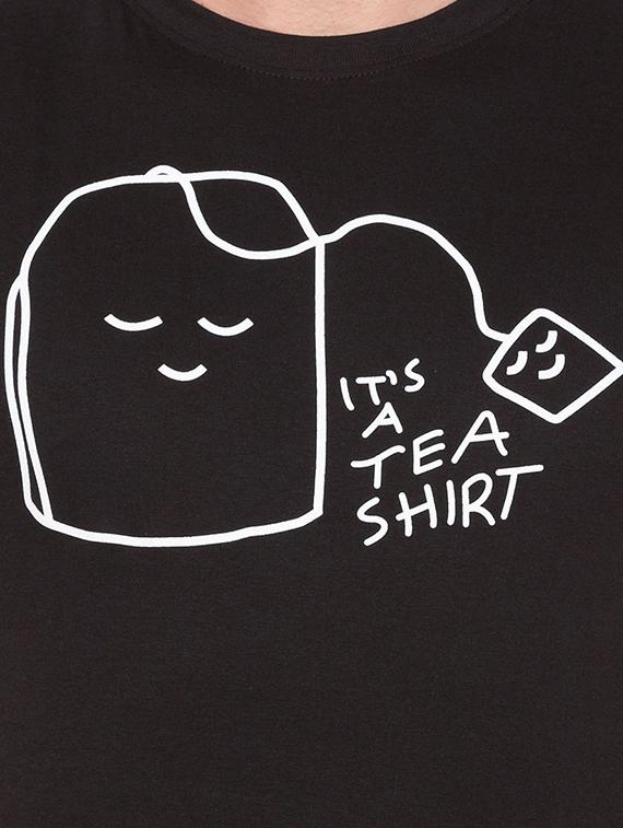 black cotton chest print tshirt - 15735263 - Zoom Image - 5