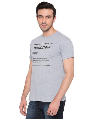 grey cotton chest print tshirt - 15735264 - Standard Image - 2