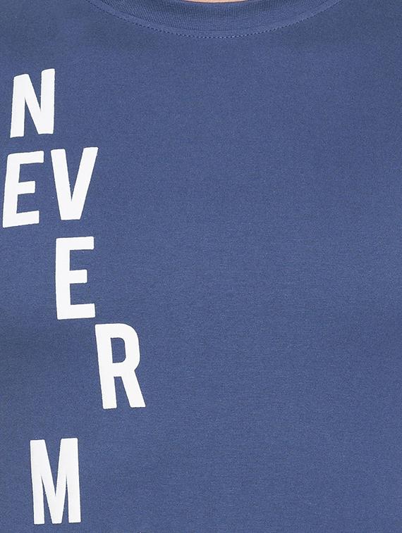 blue cotton front print t-shirt - 15735266 - Zoom Image - 5