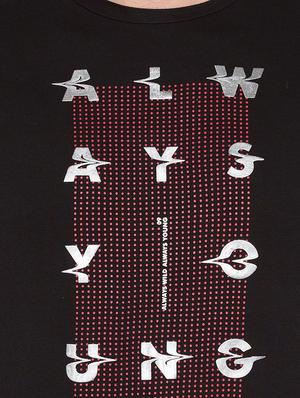 black viscose chest print tshirt - 15735268 - Standard Image - 5