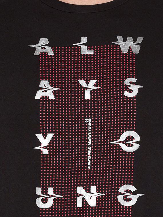 black viscose chest print tshirt - 15735268 - Zoom Image - 5