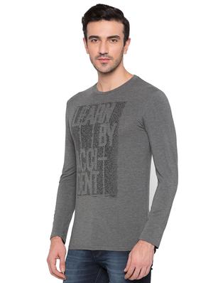 grey viscose chest print tshirt - 15735271 - Standard Image - 2