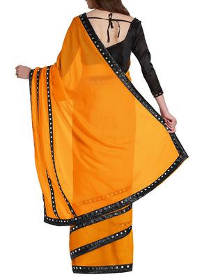 mirror lace bordered saree with blouse - 15735285 - Standard Image - 2