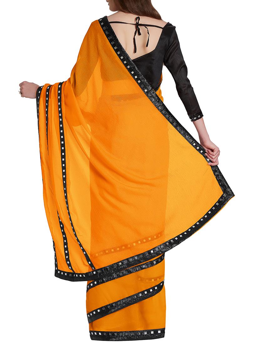 mirror lace bordered saree with blouse - 15735285 - Zoom Image - 2
