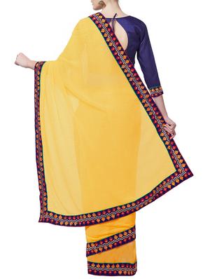 embroidered lace border saree with blouse - 15735287 - Standard Image - 2