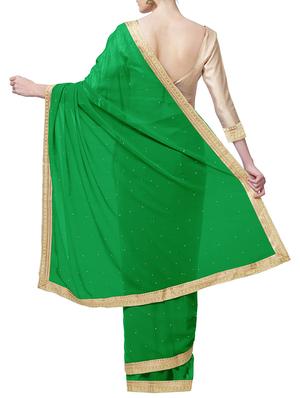 lace border embellished saree with blouse - 15735288 - Standard Image - 2