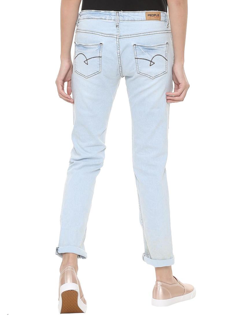 turn up hem distressed jeans - 15735328 - Zoom Image - 2