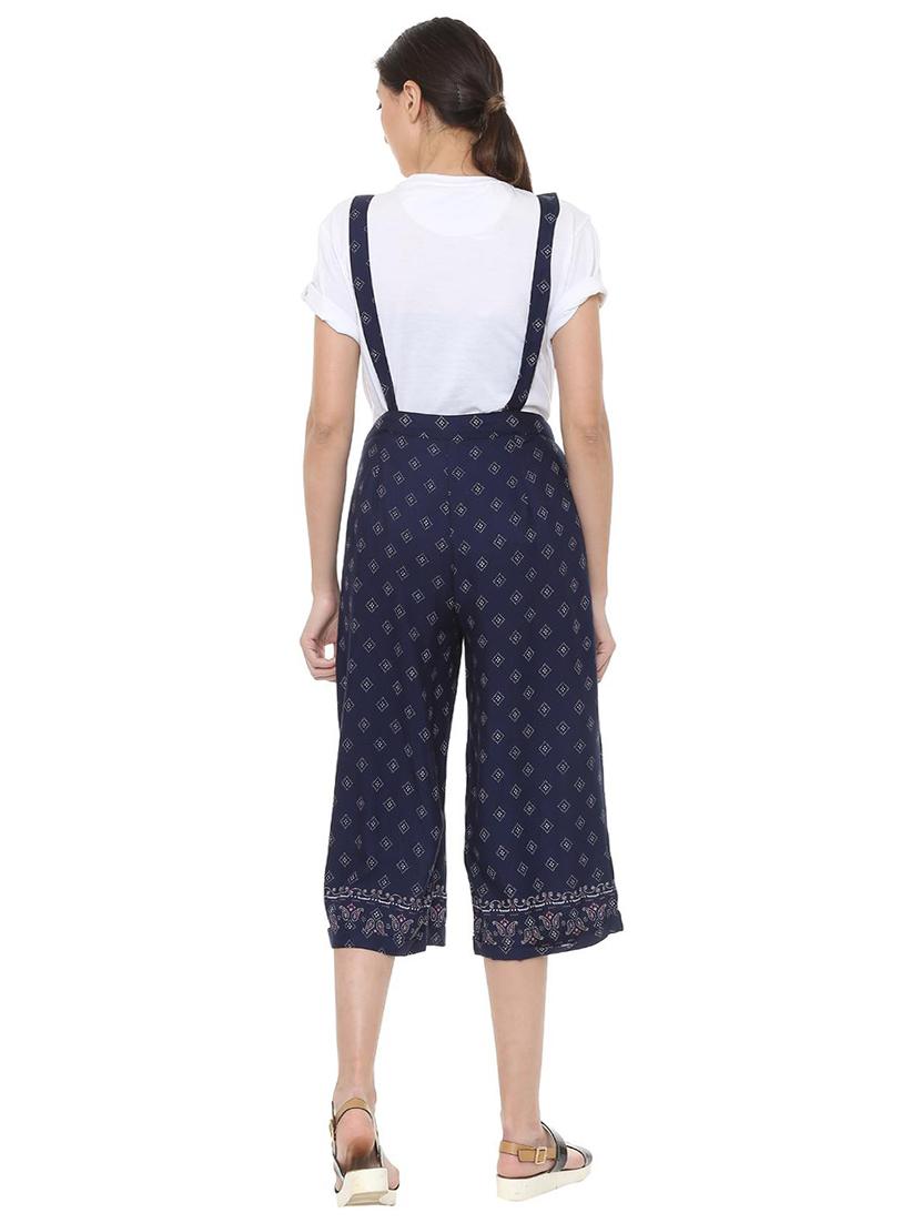 turn up hem printed dungaree - 15735395 - Zoom Image - 2