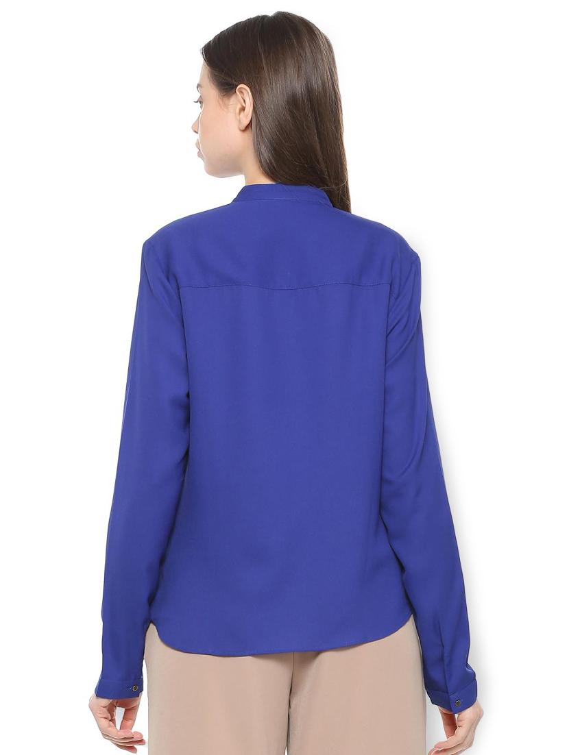 mandarin neck solid shirt - 15735397 - Zoom Image - 2