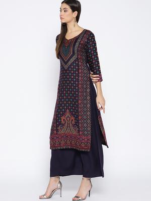 Self-design unstitched palazzo suit - 15735764 - Standard Image - 2