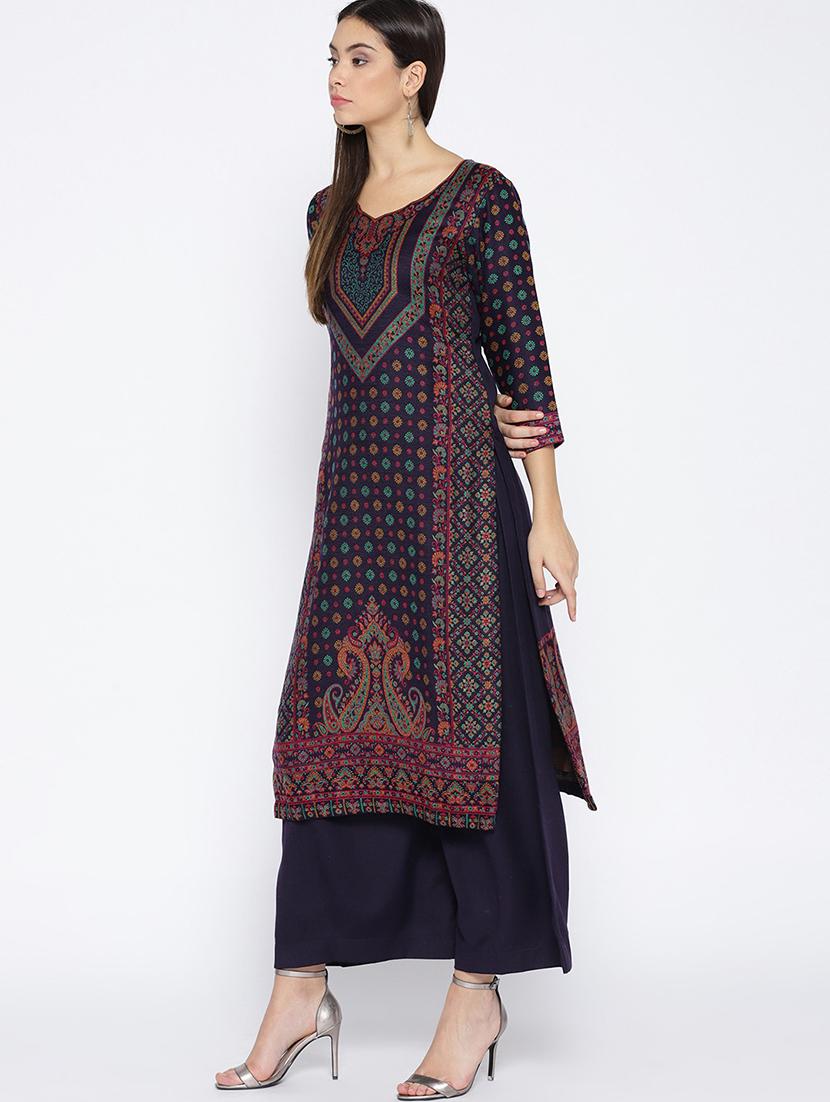 Self-design unstitched palazzo suit - 15735764 - Zoom Image - 2