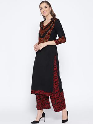 Self-design unstitched palazzo suit - 15735773 - Standard Image - 2