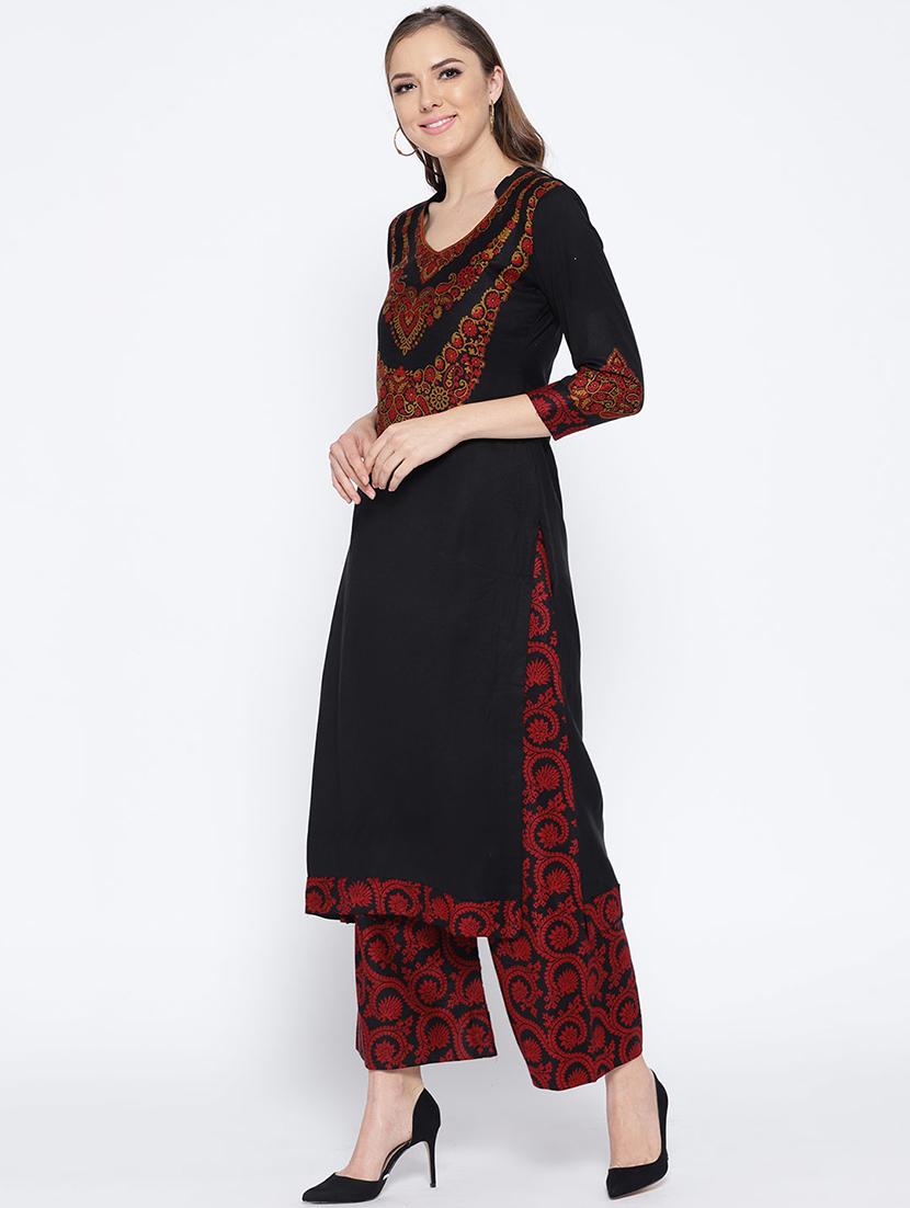 Self-design unstitched palazzo suit - 15735773 - Zoom Image - 2