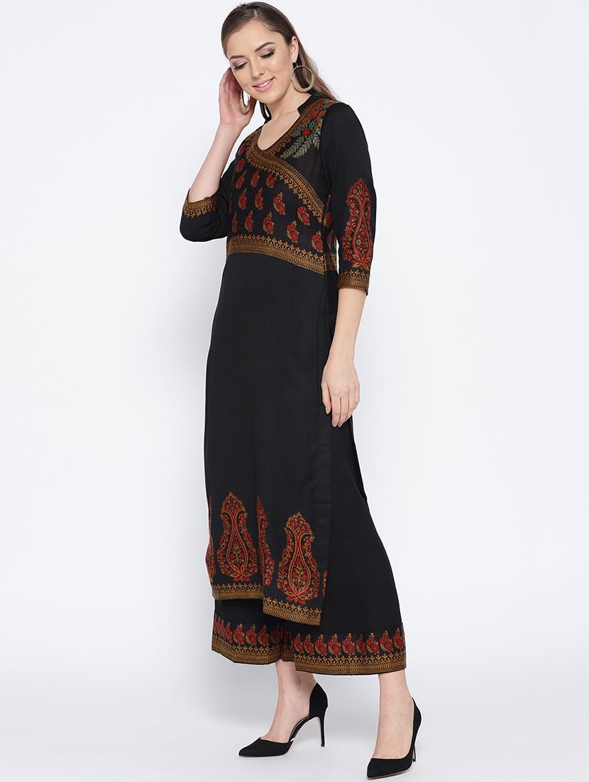 Self-design unstitched palazzo suit - 15735778 - Zoom Image - 2