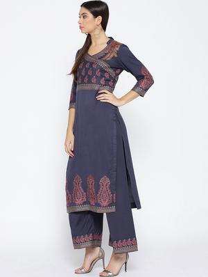 Self-design unstitched palazzo suit - 15735780 - Standard Image - 2