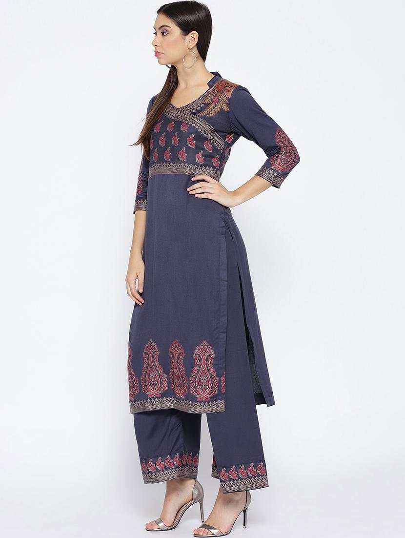 Self-design unstitched palazzo suit - 15735780 - Zoom Image - 2