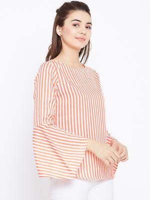 bell sleeved striped top - 15735848 - Standard Image - 2