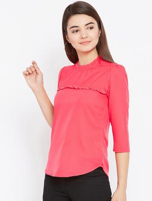 keyhole back frill trim top - 15735849 - Standard Image - 2