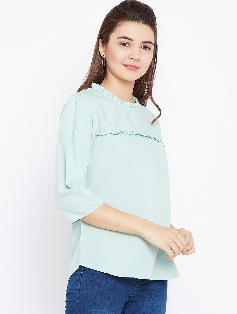 keyhole back frill trim top - 15735850 - Zoom Image - 2
