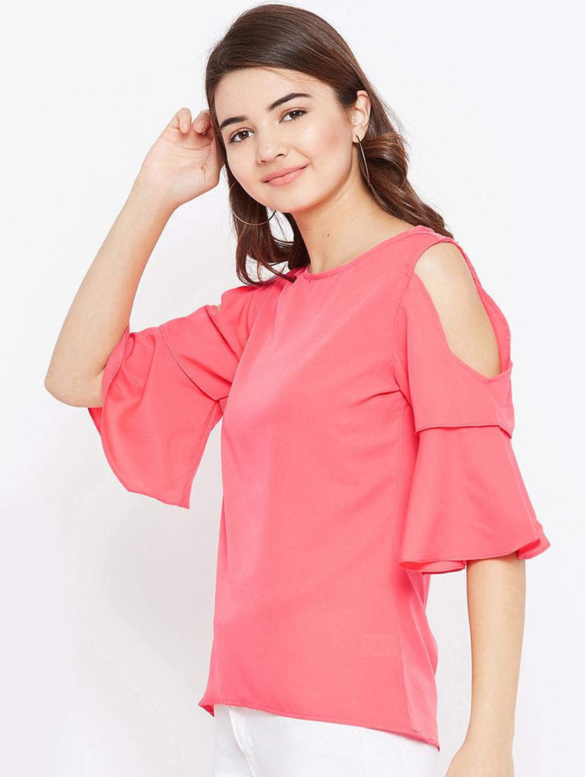 cold shoulder bell sleeved top - 15735851 - Zoom Image - 2