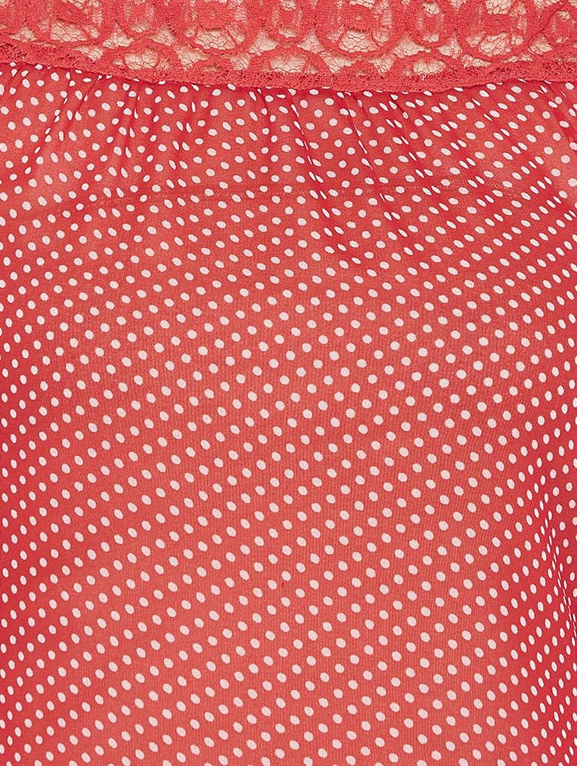 lace yoke polka dots top - 15735852 - Zoom Image - 5