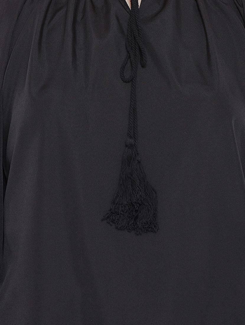tie up neck cold shoulder top - 15735854 - Zoom Image - 5