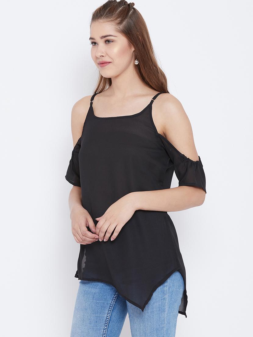 cold shoulder asymmetric top - 15735855 - Zoom Image - 2