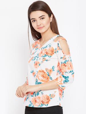 cut out detail floral top - 15735857 - Standard Image - 2