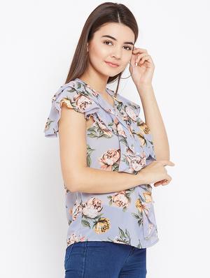 floral ruffled top - 15735864 - Standard Image - 2