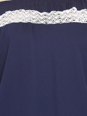 lace insert off shoulder top - 15735879 - Standard Image - 5