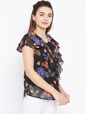 floral ruffled top - 15735885 - Standard Image - 2