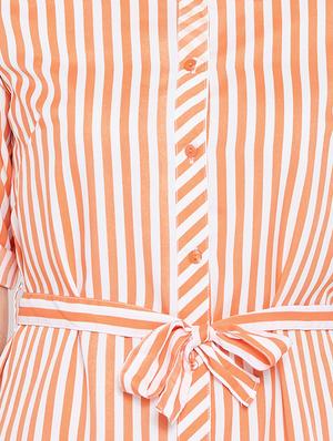 tie up waist striped tunic - 15735897 - Standard Image - 5