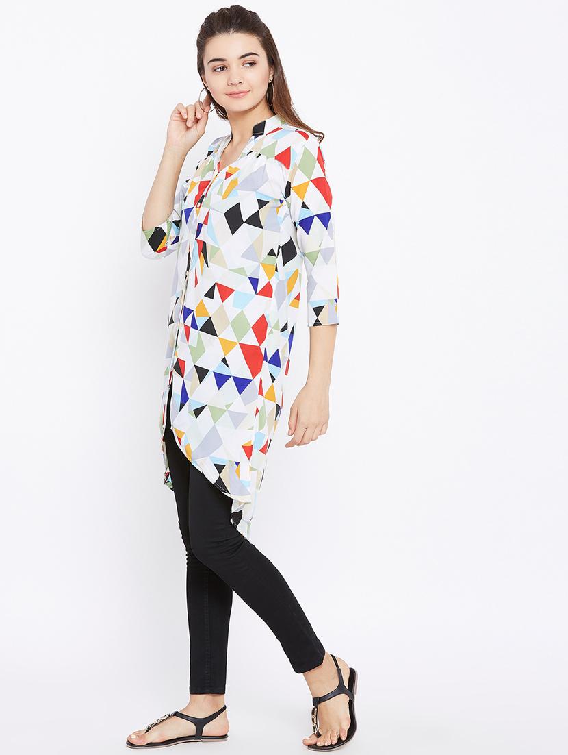 geometric print high low tunic - 15735901 - Zoom Image - 2