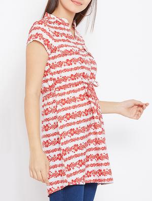 lace trim embroidered asymmetric top - 15735908 - Standard Image - 2