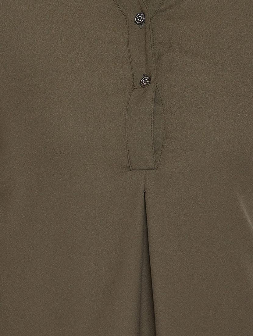 button detail roll up sleeved tunic - 15735909 - Zoom Image - 5