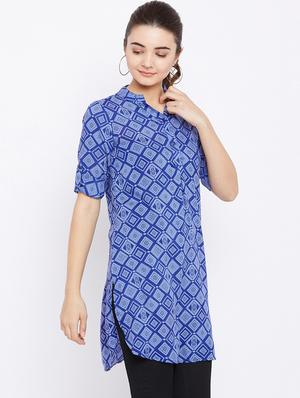 button detail roll up sleeved tunic - 15735913 - Standard Image - 2
