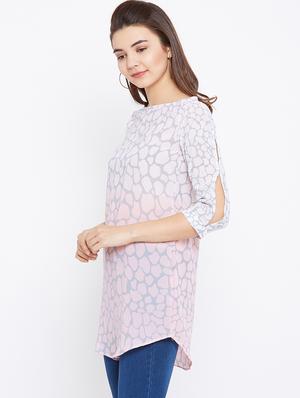 boat neck slit sleeved tunic - 15735914 - Standard Image - 2