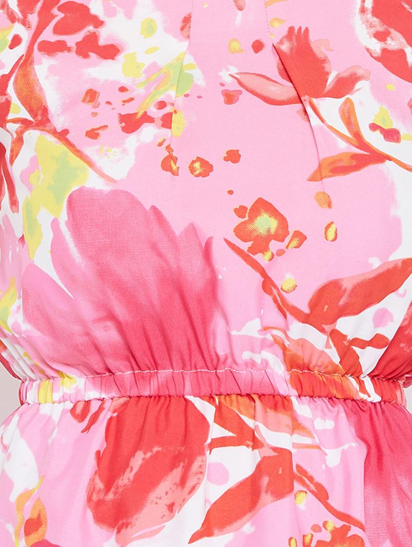 cap sleeved floral a-line dress - 15735922 - Zoom Image - 5