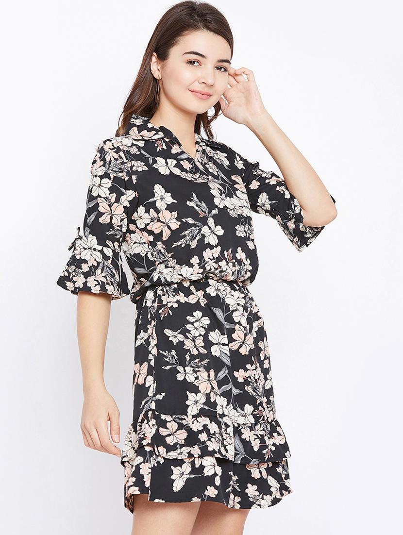 ruffle detail floral blouson dress - 15735928 - Zoom Image - 2