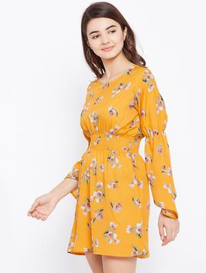 smocked waist bell sleeved dress - 15735929 - Standard Image - 2