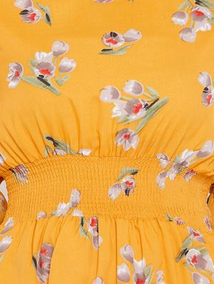 smocked waist bell sleeved dress - 15735929 - Standard Image - 5