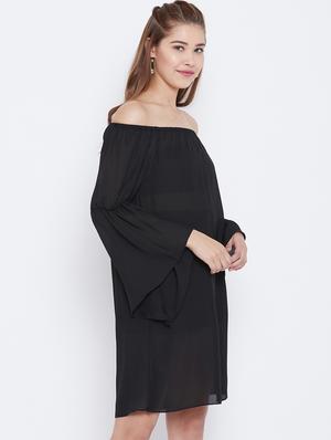 bell sleeved off shoulder dres - 15735931 - Standard Image - 2