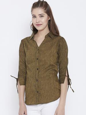 tie up detail sleeved shirt - 15735933 - Standard Image - 2