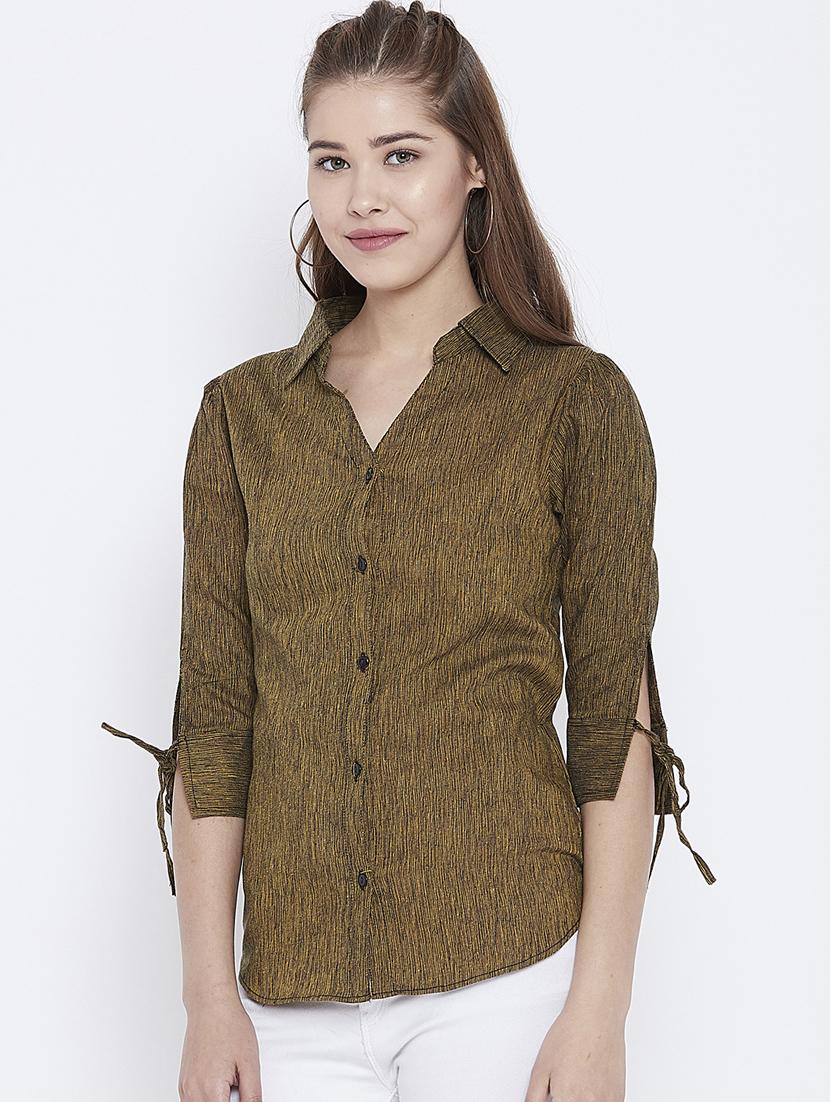 tie up detail sleeved shirt - 15735933 - Zoom Image - 2