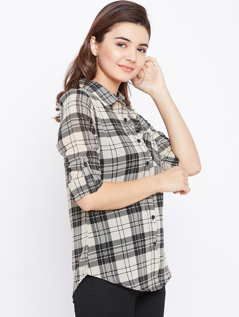 roll up sleeved checkered shirt - 15735935 - Zoom Image - 2