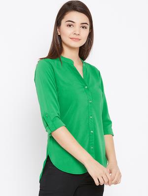 mandarin neck full sleeved shirt - 15735936 - Standard Image - 2