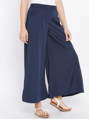 elasticated waist flared palazzo - 15735939 - Standard Image - 2