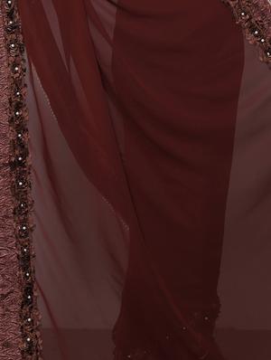 floral lace border saree with blouse - 15736639 - Standard Image - 2