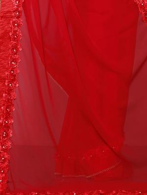 floral lace border saree with blouse - 15736646 - Standard Image - 2